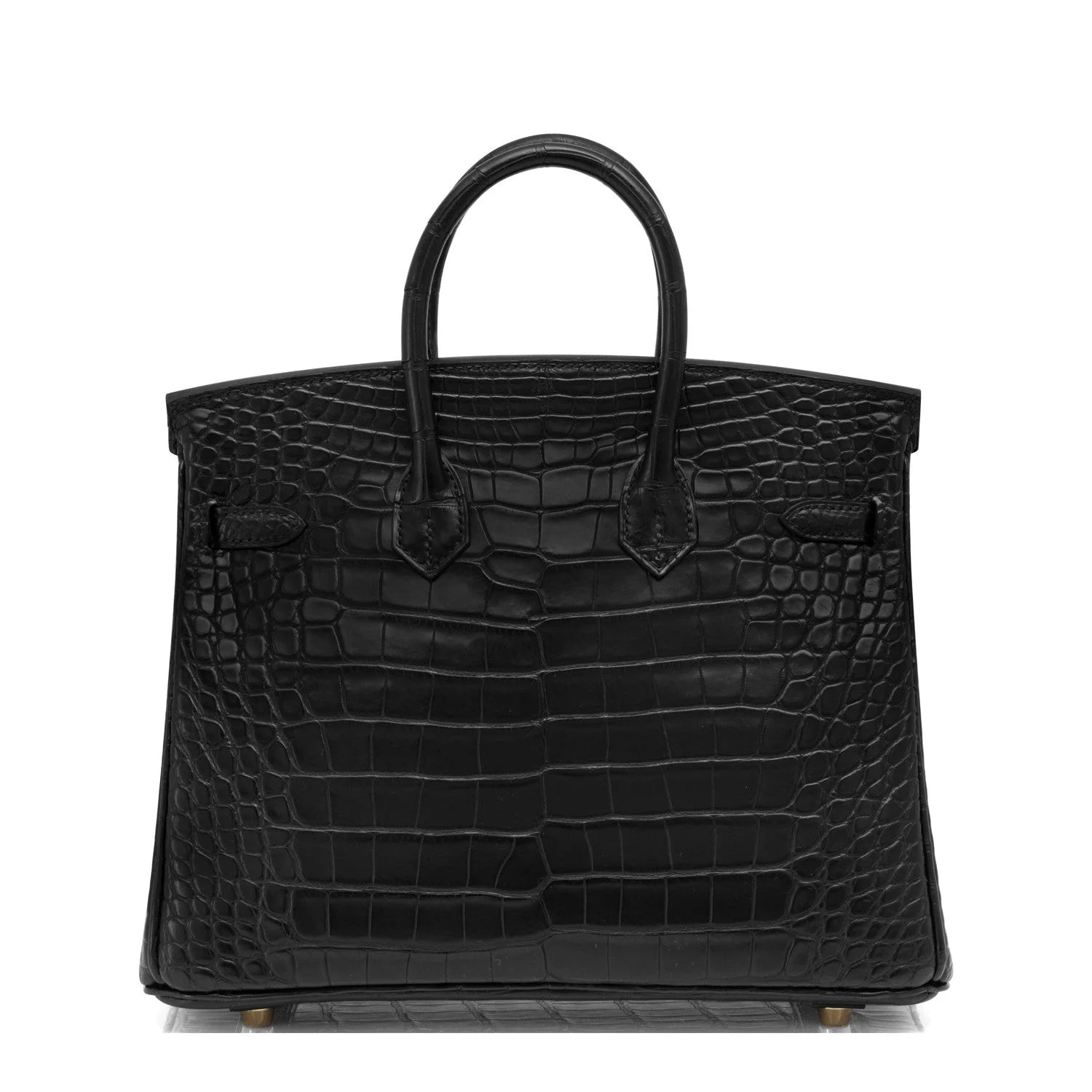 Black Matte Alligator Baby Birkin 20cm Gold Hardware