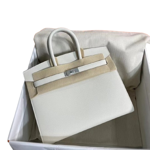 Birkin 25 Sellier 10 Craie Epsom Silver Hardware