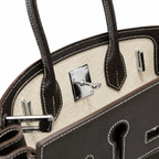 Birkin 35 A L'Envers Black-Ecru Toile H Canvas and Black Volupto Palladium Hardware