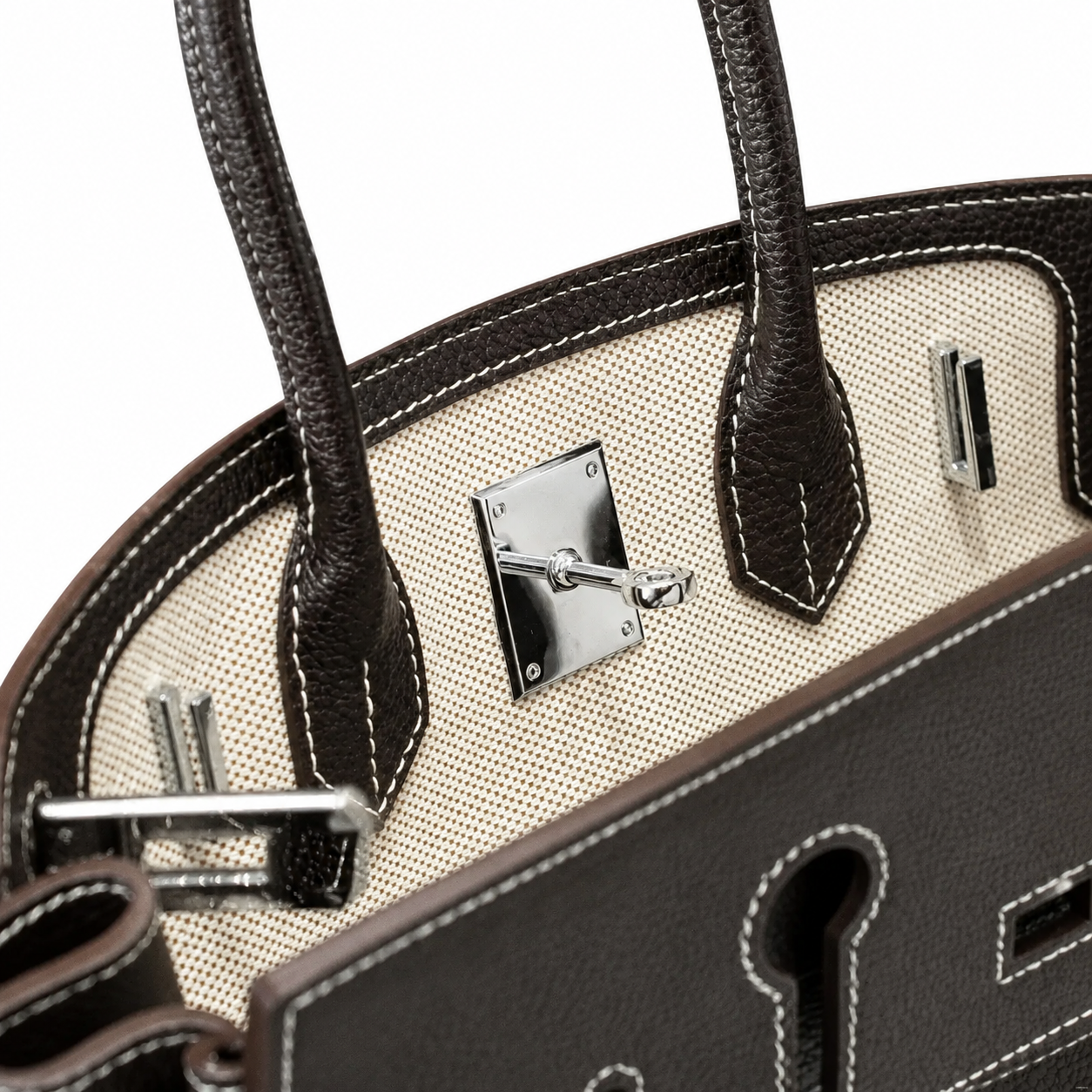 Birkin 35 A L'Envers Black-Ecru Toile H Canvas and Black Volupto Palladium Hardware