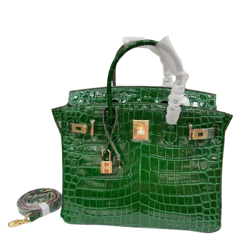 Birkin Emerald Shiny Niloticus Crocodile Gold Hardware