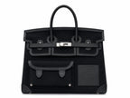 Birkin Cargo 35 in Noir Toile Goéland and Swift Leather (Palladium Hardware)
