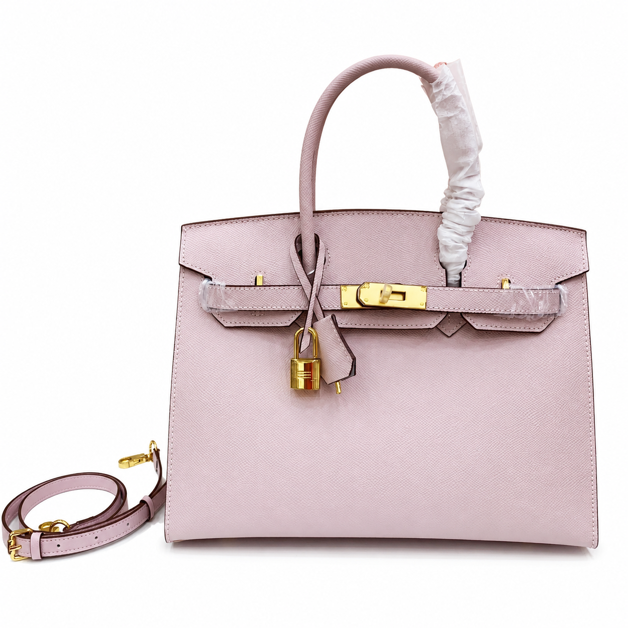 Birkin Style 25/30 Sellier in Rose Sakura Epsom Leather (Gold Hardware)