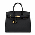 Birkin Style 25/30 Sellier in Noir Epsom Leather (Gold Hardware)