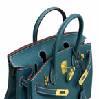 Birkin Style Retourne in Malachite Togo Leather (Gold Hardware)