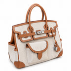 Birkin Cargo 30 Gold Swift Leather and Ecru Canvas Multi-Pocket Bag