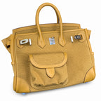 Birkin Cargo 25 in Sesame Toile Goéland and Swift Leather (Palladium Hardware)
