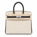 Birkin 25 Craie and Noir Togo Leather Bi-Color Bag