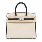 Birkin 25 Craie and Noir Togo Leather Bi-Color Bag