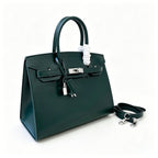 Birkin 30 Style Sellier in Vert Cypress Smooth Leather (Palladium Hardware)