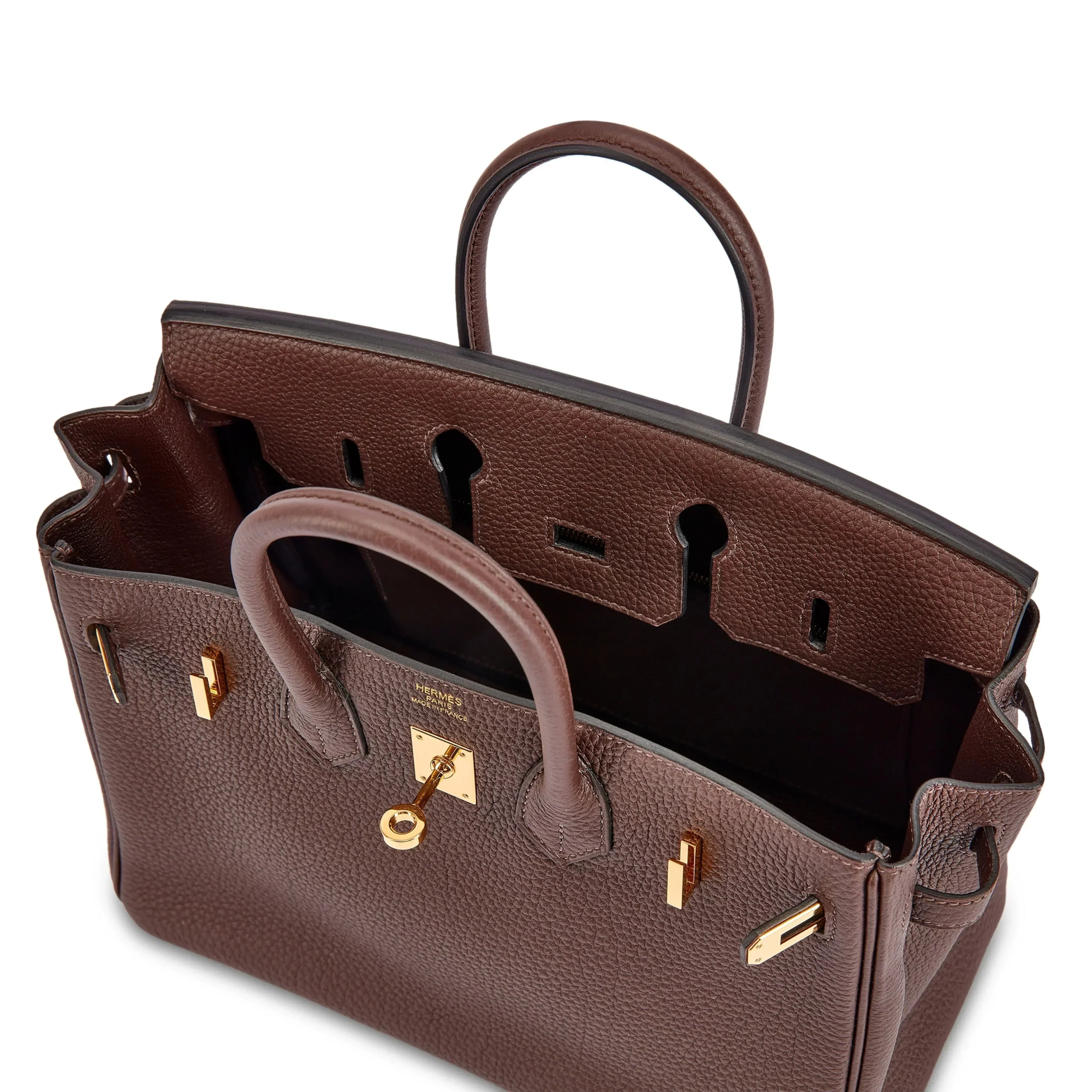 Birkin 25 Gold Hardware Chocolat Togo Quilted Epsom Leather Golden Lock