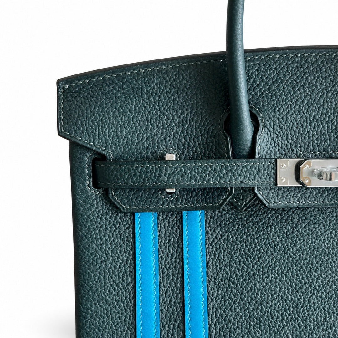 Mini Birkin 25cm Officier Edition in Cypress Green Togo & Swift Calfskin