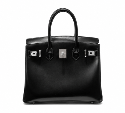 Birkin 30 Sellier in Noir Boxcalf Leather (Palladium Hardware)