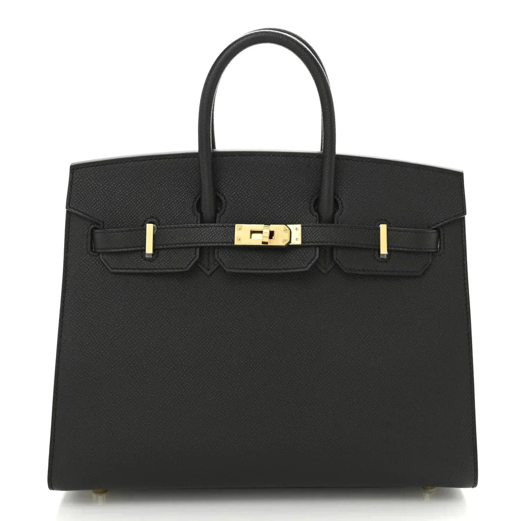 Birkin Sellier 25 Black Epsom Leather Gold Hardware