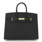 Birkin Sellier 25 Black Epsom Leather Gold Hardware