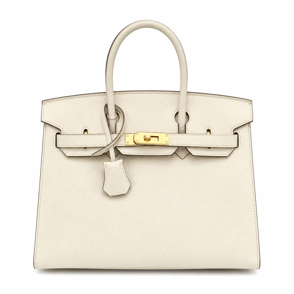Birkin Style 25/30 Sellier in Craie Epsom Leather (Gold Hardware)
