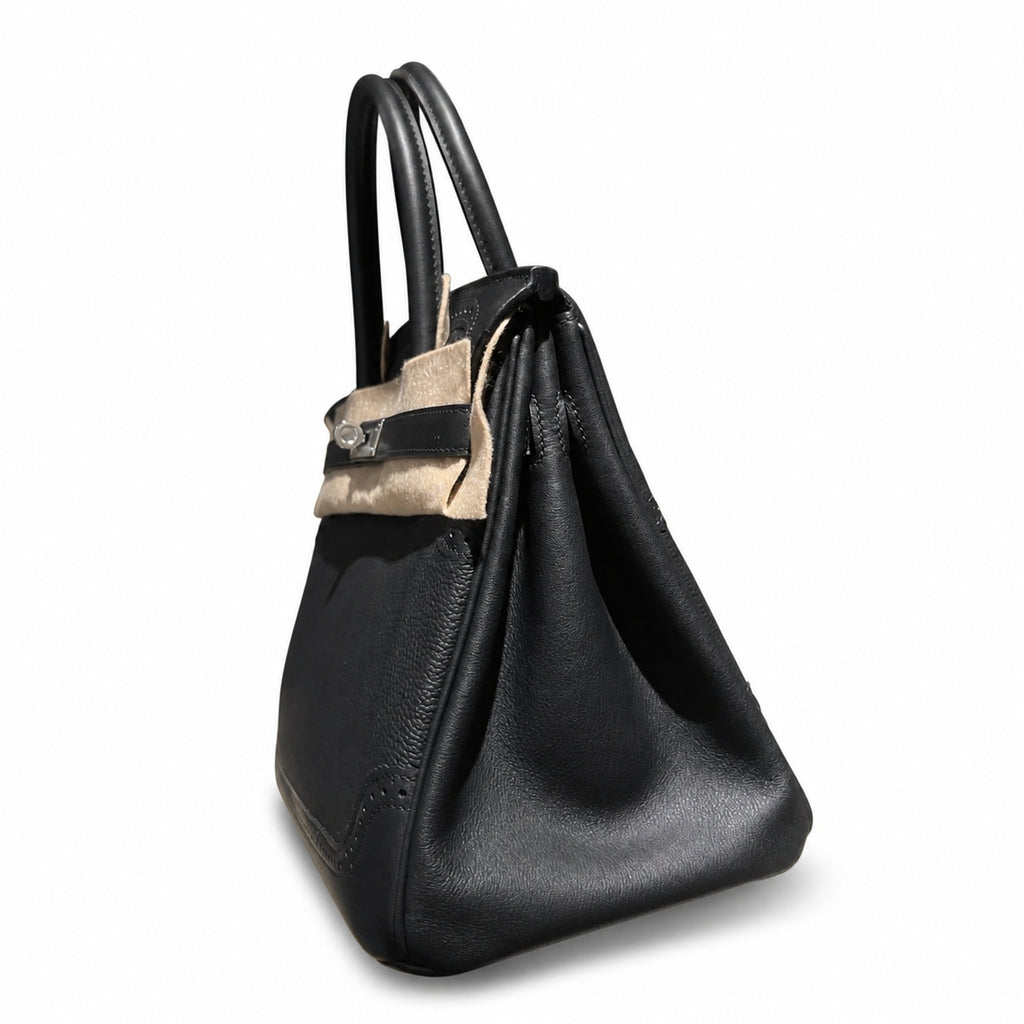 Birkin Ghillies 30 Total Black Leather Top-Handle Bag