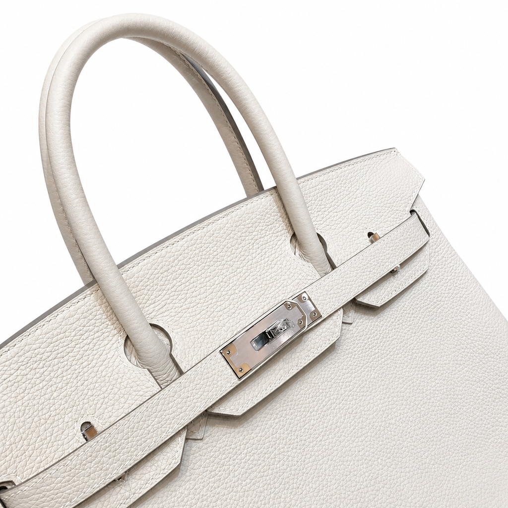 Birkin 30 Retourne in Craie Togo Leather (Palladium Hardware)
