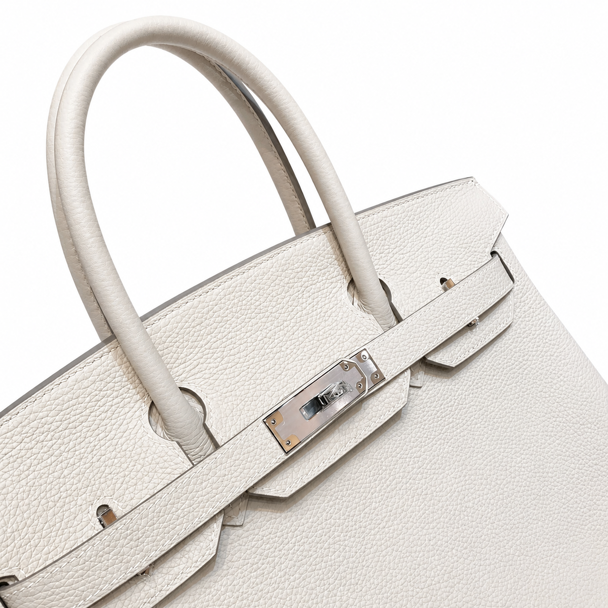 Birkin 30 Retourne in Craie Togo Leather (Palladium Hardware)
