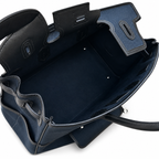 Birkin Cargo 35 in Bleu Encre Toile Goéland and Noir Swift Leather (Palladium Hardware)
