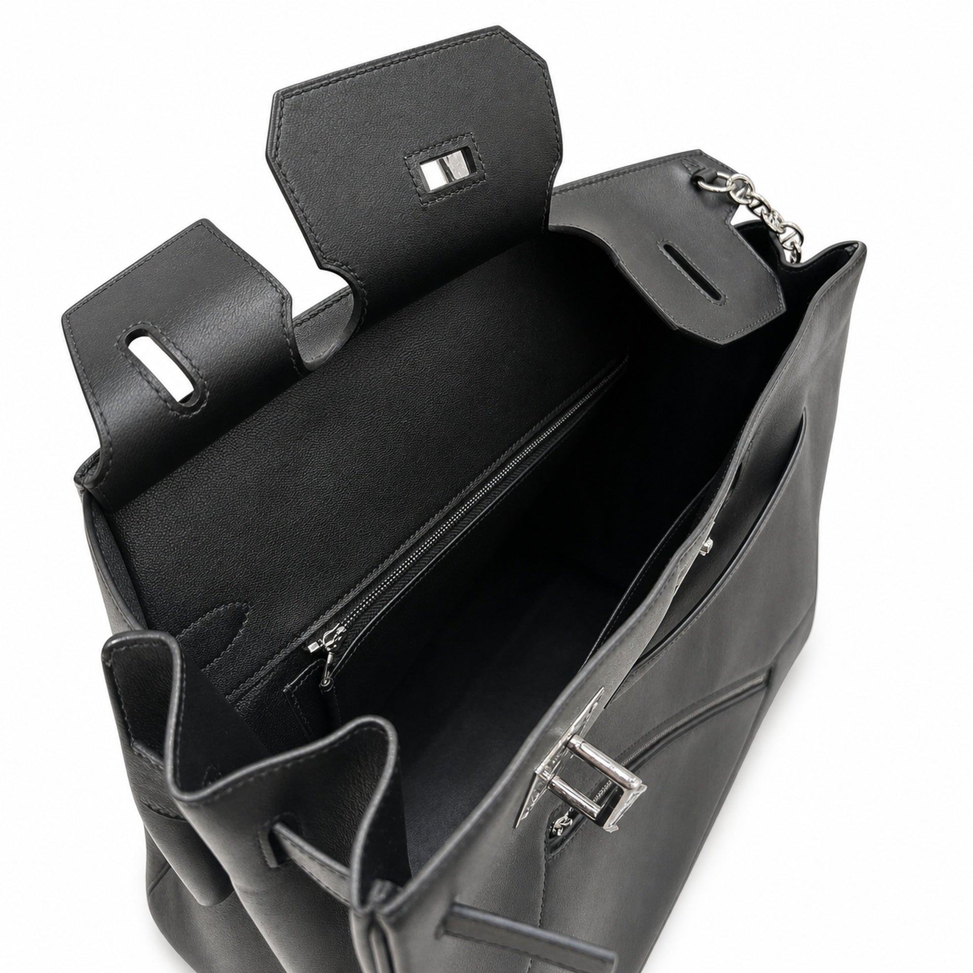 Birkin 40 Rock Sellier in Noir Swift Leather (Palladium Hardware)