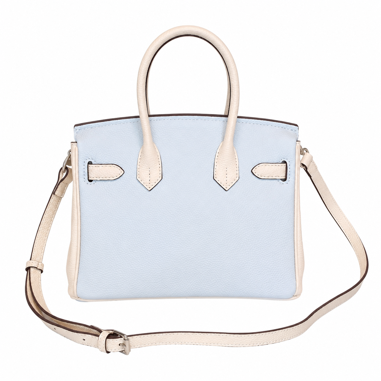 Birkin 25/30 Retourne Bi-Color in Bleu Brume and Craie Togo Leather (Palladium Hardware)