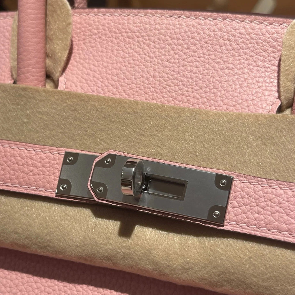 Birkin 25  Retourne 3Q Rose Sakura Togo Silver Hardware