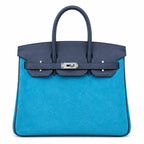 Rare Runaway Birkin 30cm Grizzly Agate Blue Suede Luxury Tote
