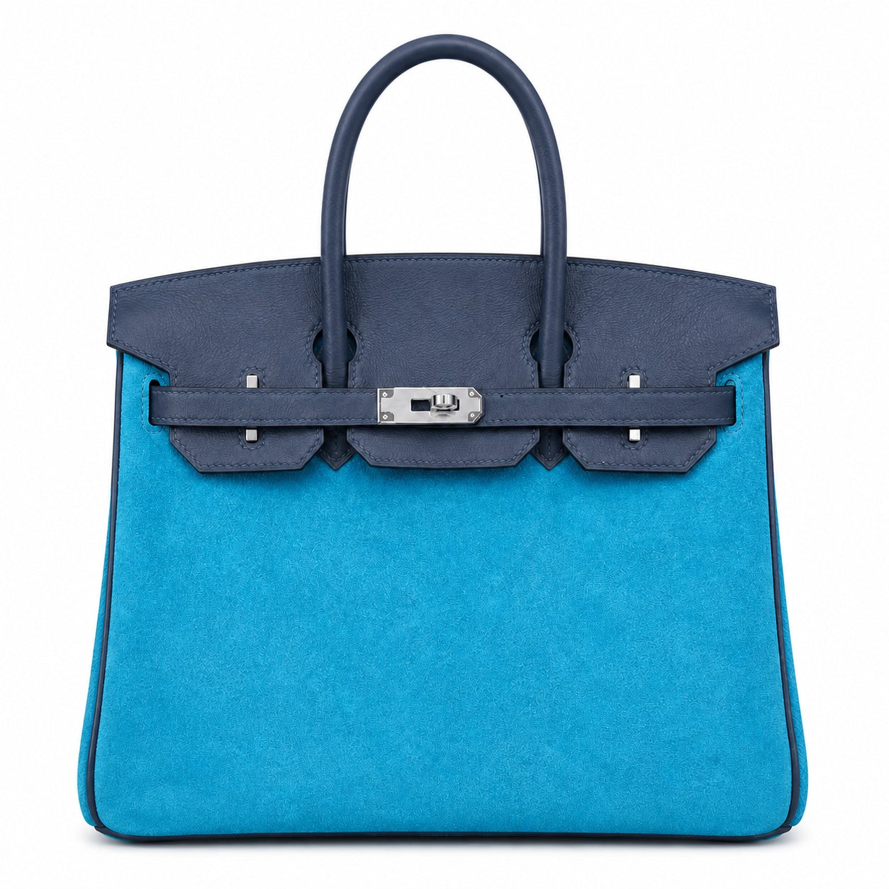 Rare Runaway Birkin 30cm Grizzly Agate Blue Suede Luxury Tote