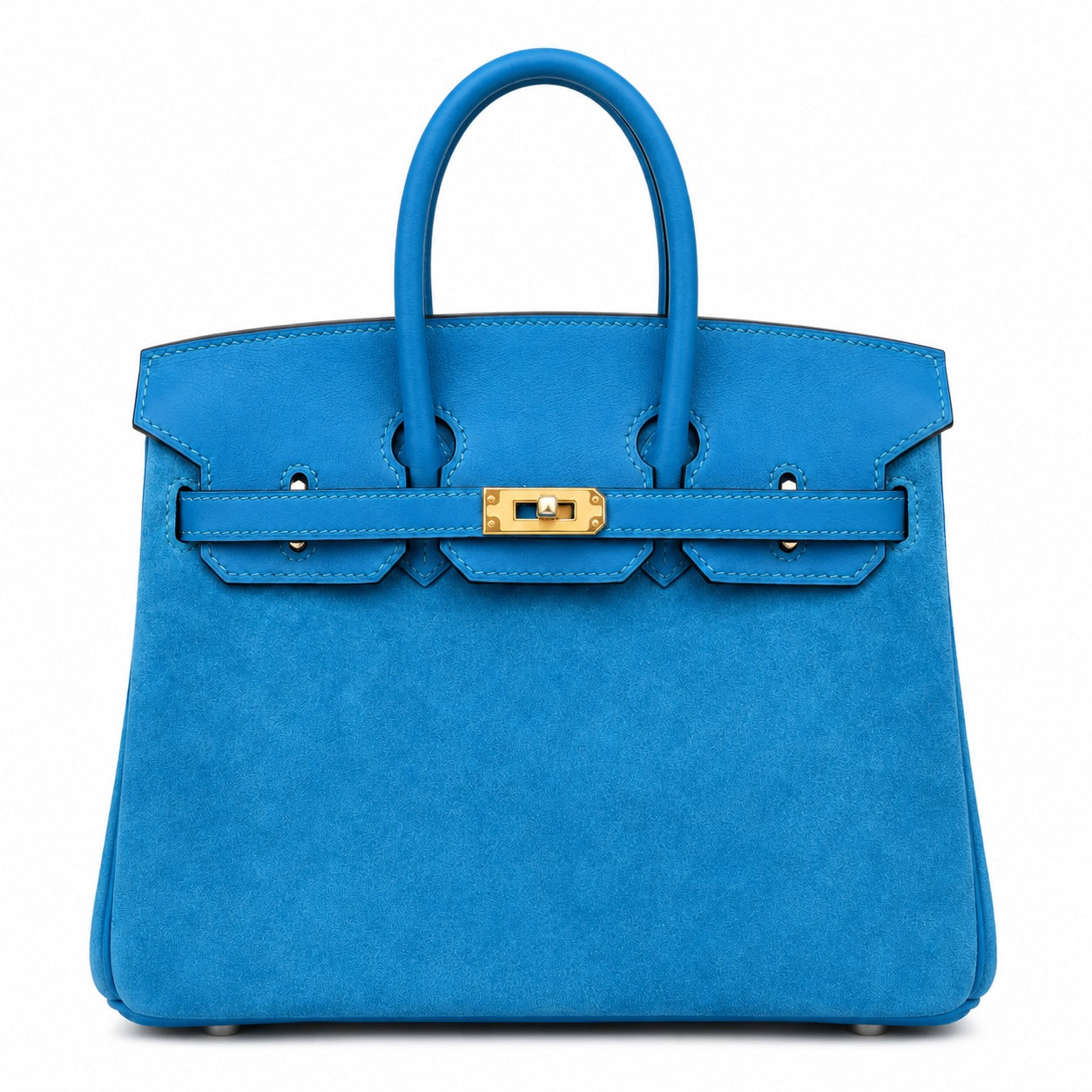 Rare Runaway Birkin 25cm Grizzly Tanzanite Blue Suede Luxury Tote