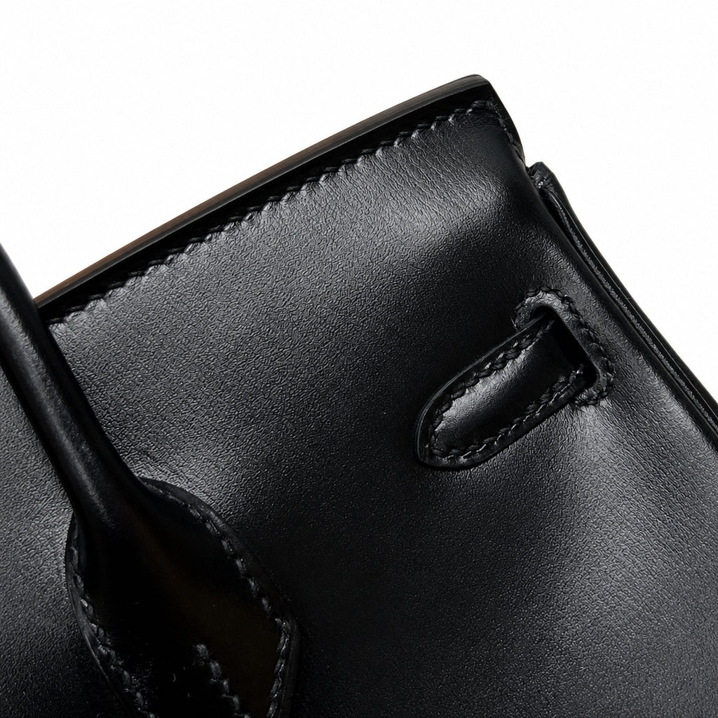 Birkin 25 in Noir Boxcalf Leather (Gold Hardware)