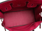Birkin 30 Smooth Croc Print Genuine Leather Top Handle Bags