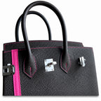 Mini Birkin 25cm Officier Edition in Chocolate Brown Togo & Pink Swift Calfskin
