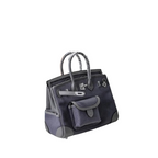 Birkin Cargo 25 Etain Grey Swift Leather and Canvas Splicing Bag