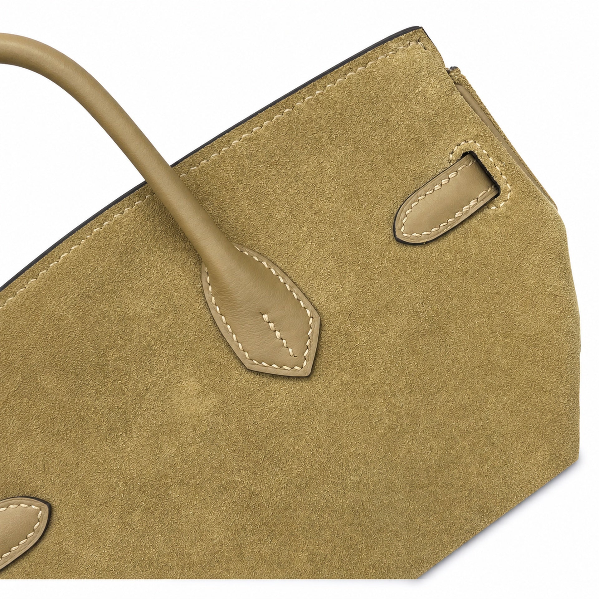 Elegant Neutral Birkin 25cm Grizzly Beige Suede Luxury Top-Handle Tote