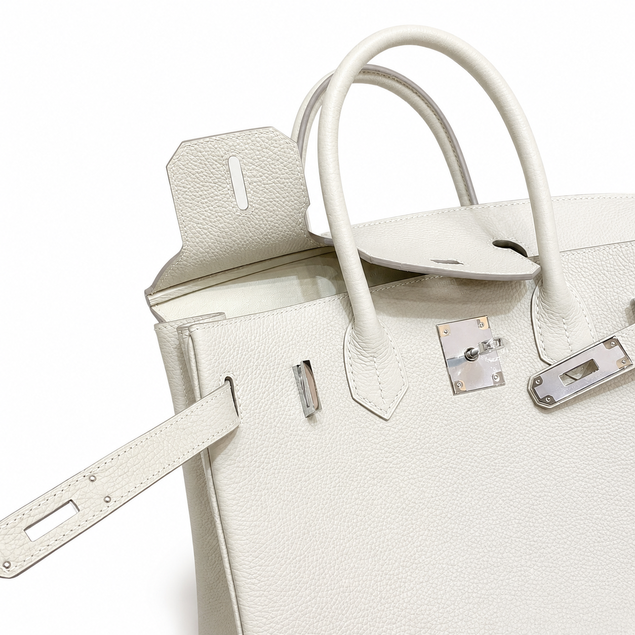 Birkin 30 Retourne in Craie Togo Leather (Palladium Hardware)
