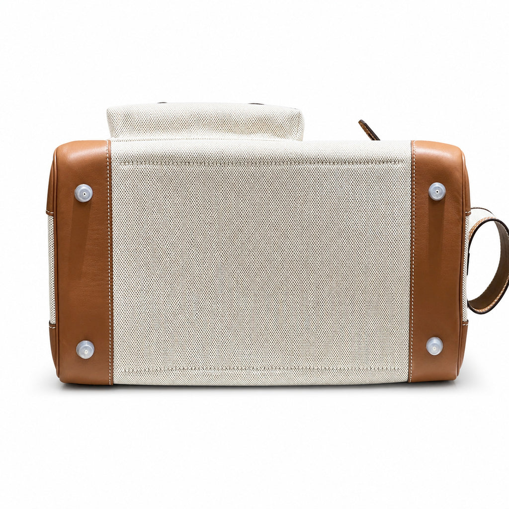 Birkin Cargo 35 Gold Leather and Ecru Canvas Multi-Pocket Bag