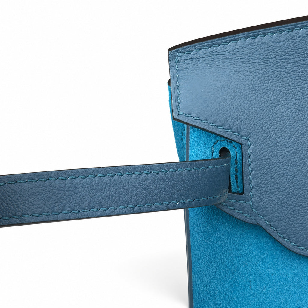 Rare Runaway Birkin 30cm Grizzly Agate Blue Suede Luxury Tote