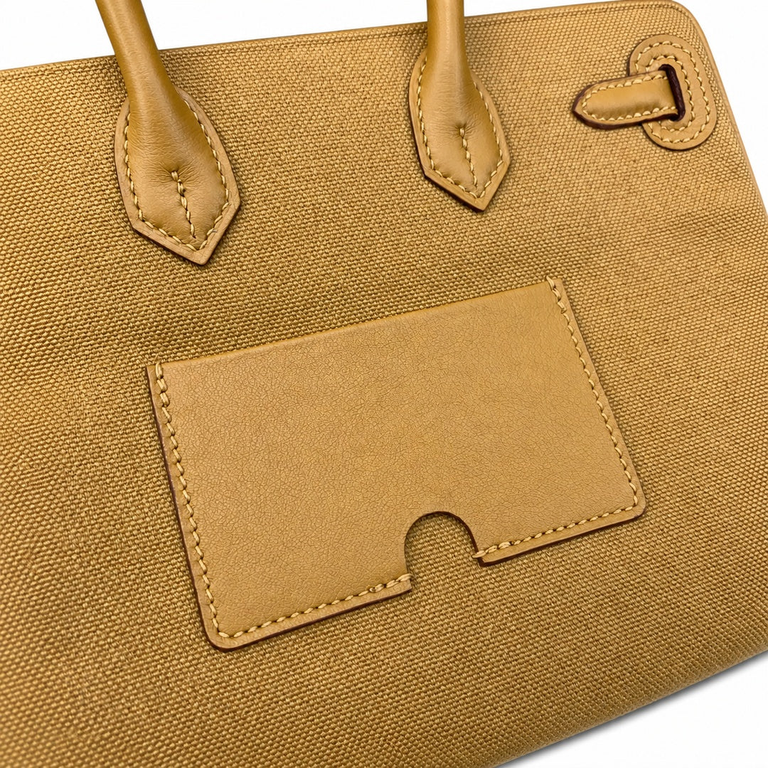 Birkin Cargo 25 in Sesame Toile Goéland and Swift Leather (Palladium Hardware)