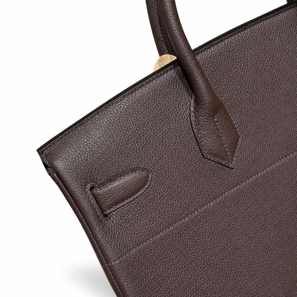 Large Birkin HAC 40cm Men's Tote in Premium Chocolate Brown Togo Cowhide