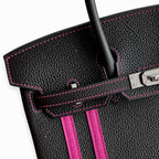 Mini Birkin 25cm Officier Edition in Chocolate Brown Togo & Pink Swift Calfskin