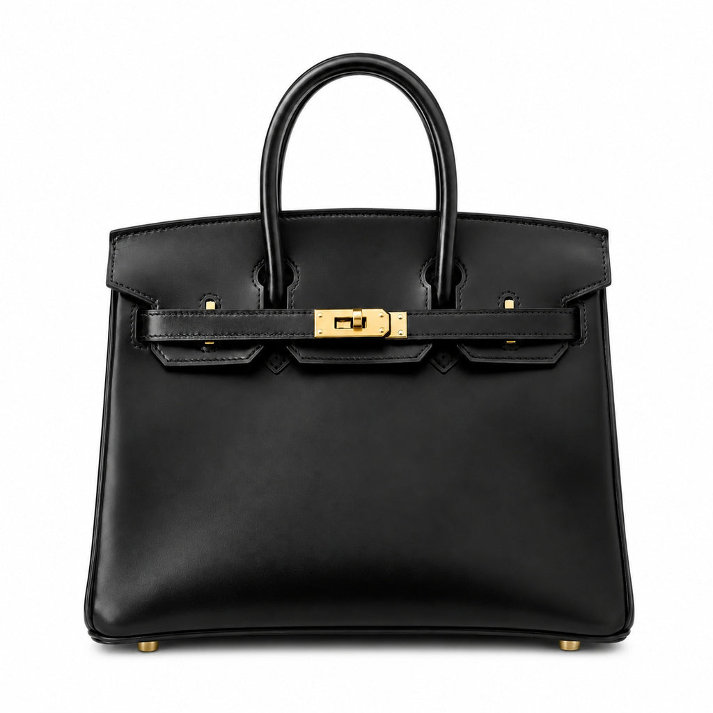 Birkin 25 in Noir Boxcalf Leather (Gold Hardware)