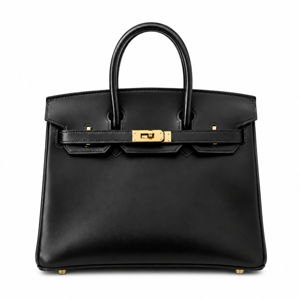 Birkin 25 in Noir Boxcalf Leather (Gold Hardware)