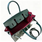 Birkin 30 Style Sellier in Vert Cypress Smooth Leather (Palladium Hardware)