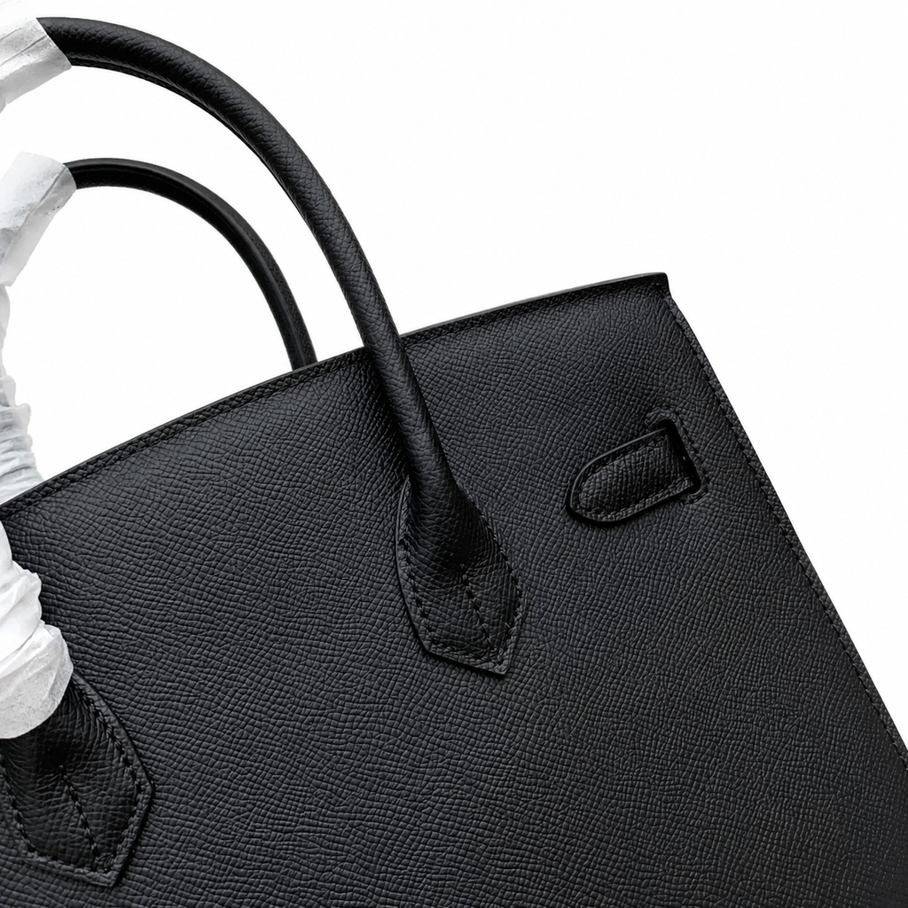Birkin Style 25/30 Sellier in Noir Epsom Leather (Gold Hardware)
