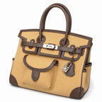 Birkin Cargo 30 Ebène Swift Leather and Khaki Canvas Multi-Pocket Bag