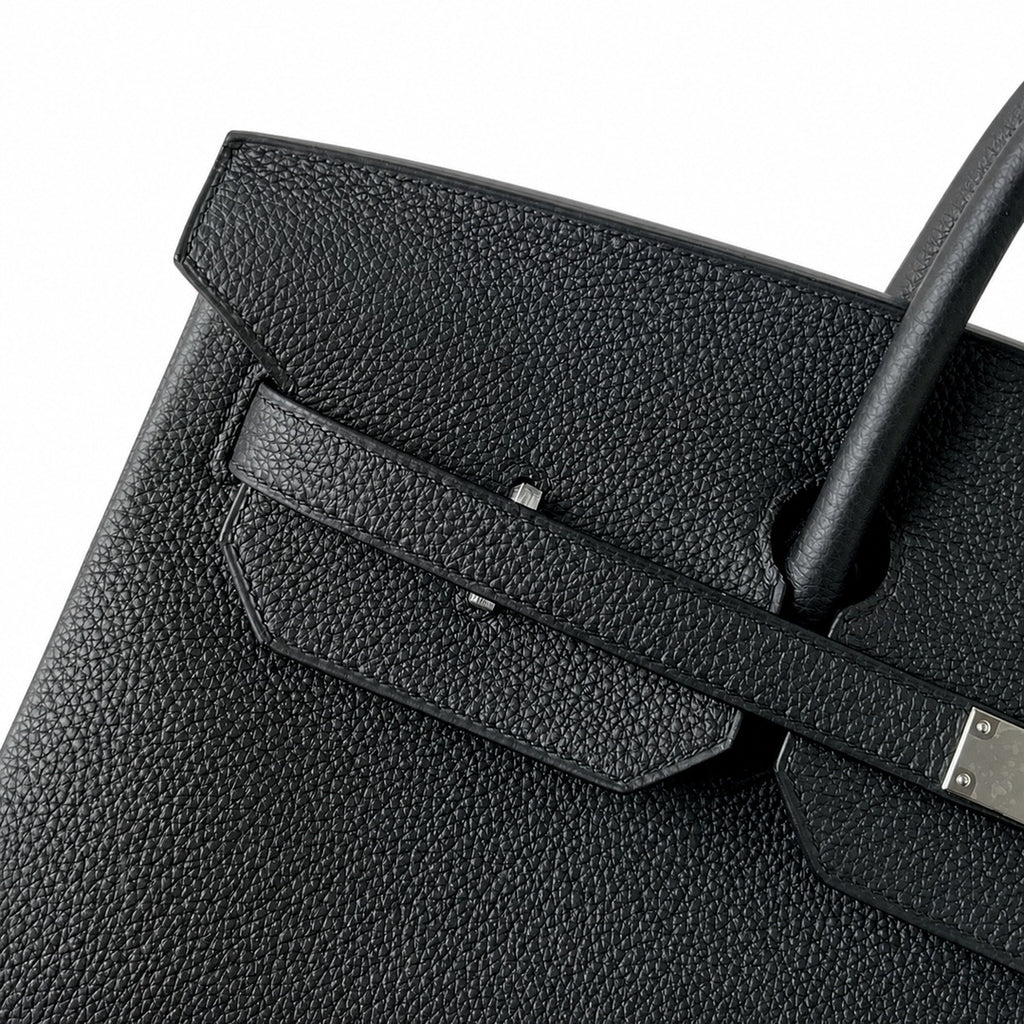 Birkin 40 Retourne in Noir Togo Leather (Palladium Hardware)
