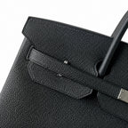Birkin 40 Retourne in Noir Togo Leather (Palladium Hardware)