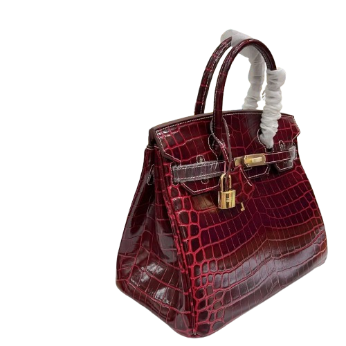 Birkin 35 Bag Bordeaux Porosus Crocodile with Gold Hardware