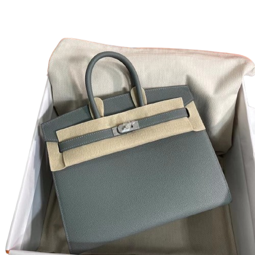 Birkin 25 Sellier 63 Vert Amande Epsom Silver Hardware